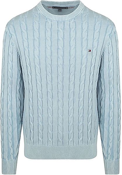 Tommy Hilfiger Pullover Cable Hellblue - Größe L günstig online kaufen