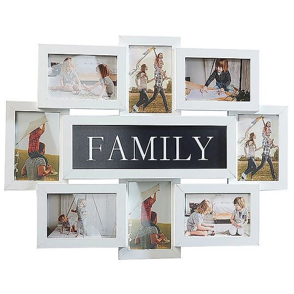 Kobolo Bilderrahmen Bilderhalter Collage FAMILY 8 Bilder Holz Weiß 10x15cm günstig online kaufen