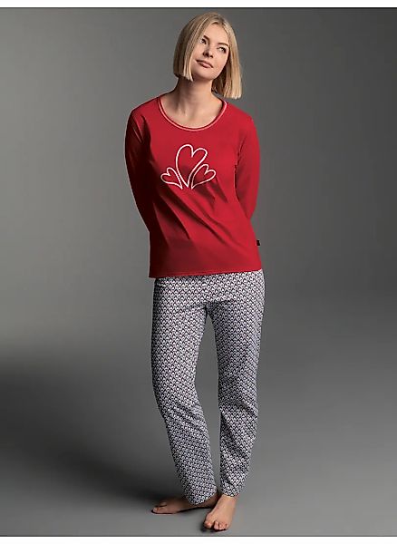 Trigema Schlafanzug "TRIGEMA Pyjama mit Herzmotiv" 1 Stk. tlg. günstig online kaufen
