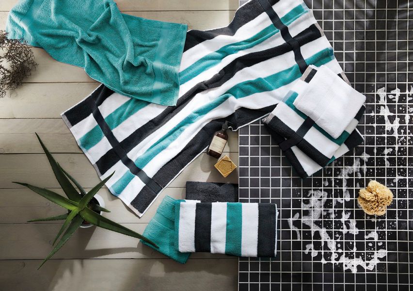 Gözze Badetuch »New York« moderne Uni-Farben, strukturierte Borte, 100% Bau günstig online kaufen