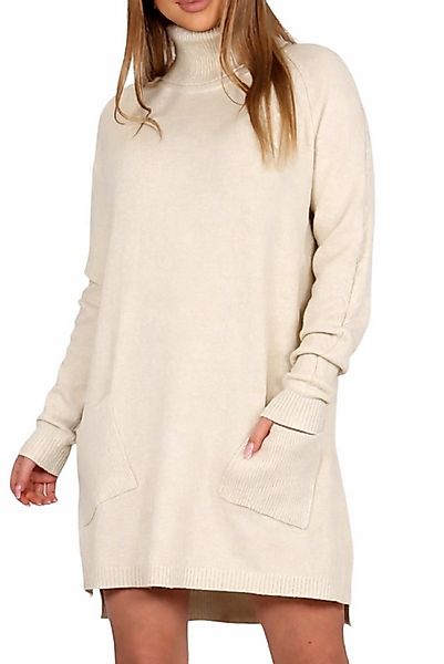 Mississhop Strickkleid Damen Strickkleid A-Linien Kleid mit Rollkragen und günstig online kaufen