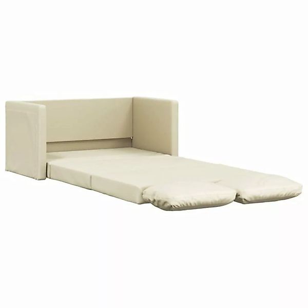 vidaXL Sofa Bodensofa mit Schlaffunktion Creme 112x174x55 cm Kunstleder günstig online kaufen
