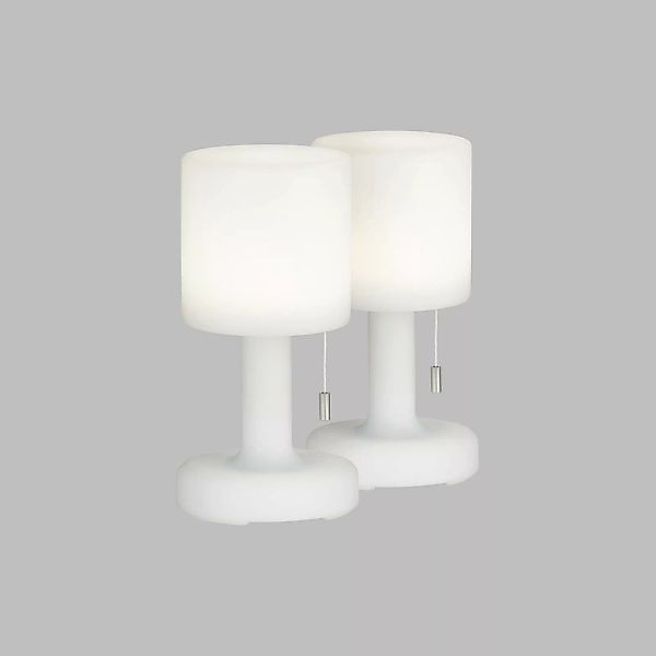 LED-Akku-Tischlampe Termoli weiß zylindrisch 2er günstig online kaufen