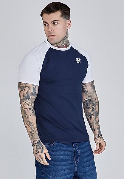 Siksilk T-Shirt SikSilk Herren Marine-Weiß Raglan T-Shirt günstig online kaufen