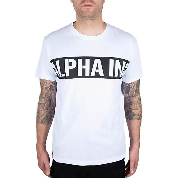 Alpha Industries Printed Stripe Kurzärmeliges T-shirt XL White günstig online kaufen