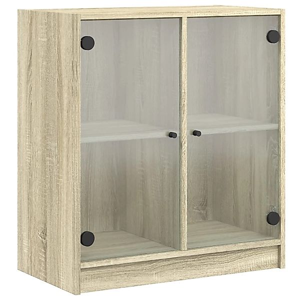 vidaXL Beistellschrank mit Glastüren Sonoma-Eiche 68x37x75,5 cm 836422 günstig online kaufen