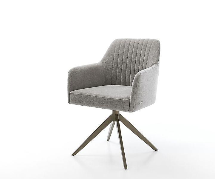 Drehstuhl Greg-Flex Strukturstoff Soft Grau Kreuzgestell breit Effektfinish günstig online kaufen