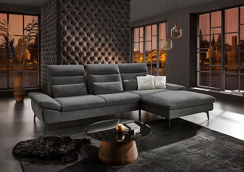 HUKLA Ecksofa "HU-HP22156 L-Form", inkl. Kopfpolsterverstellung, optional m günstig online kaufen