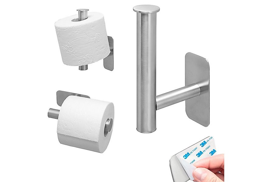 bremermann Toilettenpapierhalter Bad-Serie PIAZZA TAPE - 2in1 mit Klebepad, günstig online kaufen