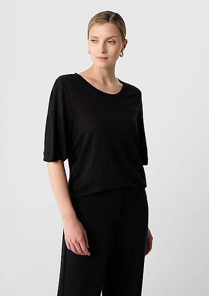 Comma Kurzarmshirt Lockeres T-Shirt aus Leinen günstig online kaufen