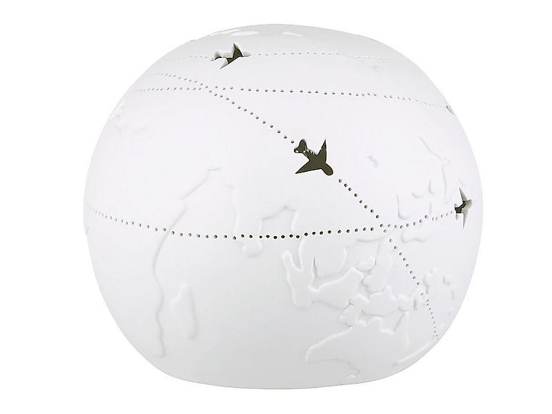 eXODA Tisch-Tageslichtlampe Porzellan Prickel-Lampe Weltenbummler als Weltk günstig online kaufen