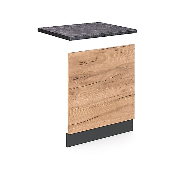 Vicco Frontblende R-Line Goldkraft Eiche/Anthrazit 60 cm AP Anthrazit mit A günstig online kaufen