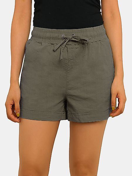 Damen Reine Baumwolle Leinen Kordelzug Shorts Mit Taschen Atmungsaktiv Outd günstig online kaufen