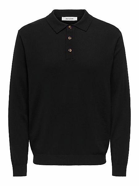 ONLY & SONS Polokragenpullover "ONSLOUI REG 12 LS MEL POLO KNIT" günstig online kaufen