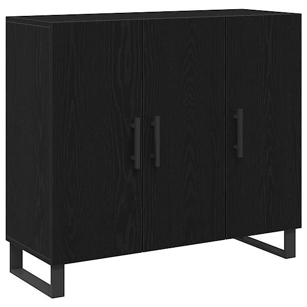 vidaXL Sideboard Schwarz Eichen-Optik 90 x 34 x 80 cm Holzwerkstoff 862955 günstig online kaufen