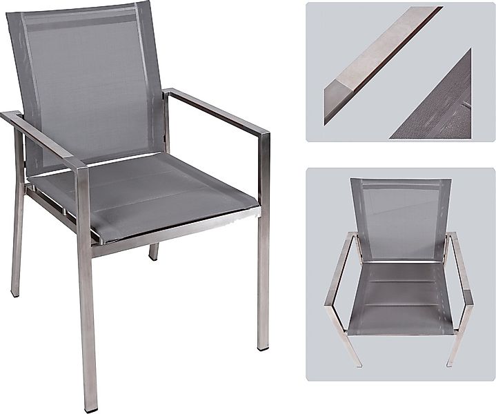 Garden Pleasure Stapelstuhl "SIENNA, 2er Set" (Set) 2 Stk.stapelbar günstig online kaufen