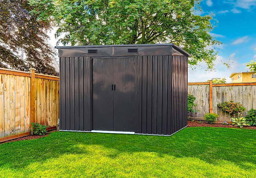 Tepro Metallgerätehaus Multi Shed Large 261 cm x 132 cm x 181 cm Anthrazit günstig online kaufen