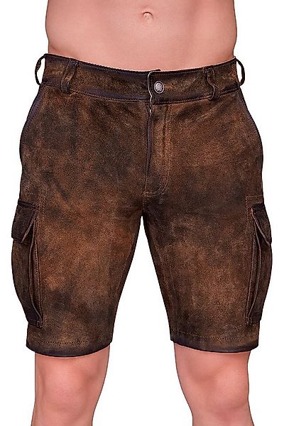Maddox Trachtenlederhose Lederhose Herren kurz - CARGO - braun antik günstig online kaufen