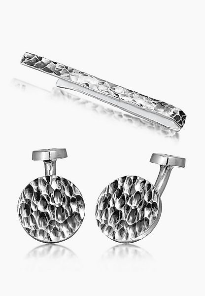 Kuzzoi Manschettenknöpfe Manschettenknöpfe Krawattennadel Set Silber günstig online kaufen
