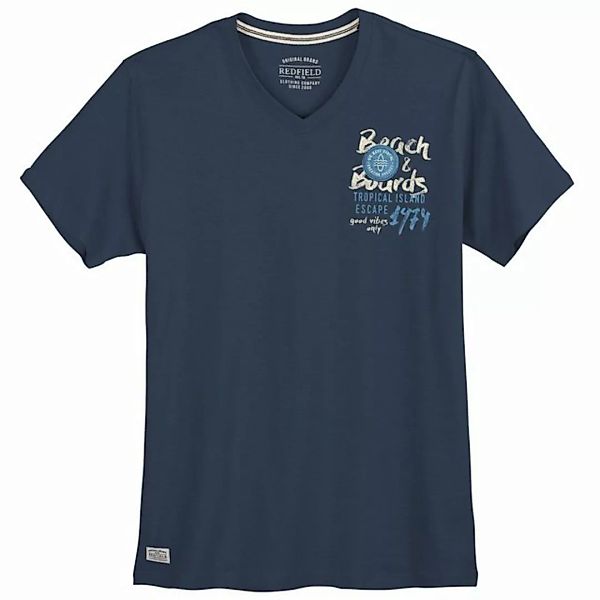 redfield V-Shirt Große Größen Herren V-Neck T-Shirt modisch blau günstig online kaufen