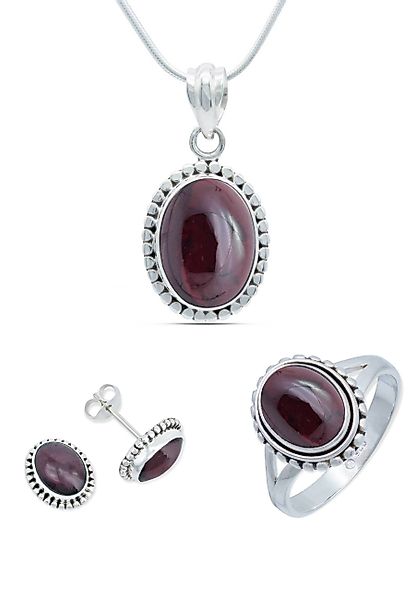 mantraroma Schmuckset 925er Silber mit Granat günstig online kaufen