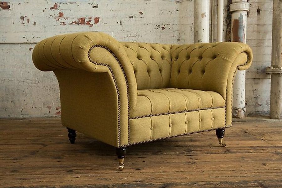 JVmoebel Sofa Sessel Couch Polster Sofa Textil Chesterfield Couchen 1,5 Sit günstig online kaufen