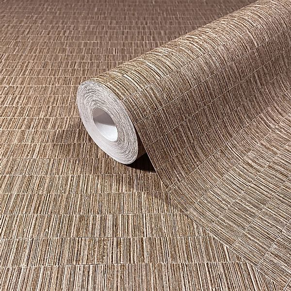 Marburg Vliestapete Feine Textiloptik Modern 10,05 m x 0,53 m Braun günstig online kaufen