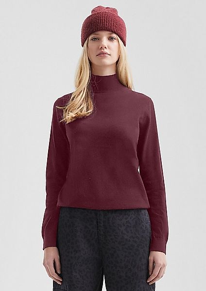 QS Longpullover Strickpullover Pullover mit Stehkragen aus Viskosemix günstig online kaufen