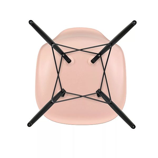 Vitra - Eames Plastic Side Chair DSW Gestell Ahorn schwarz - blassrosa/Sitz günstig online kaufen