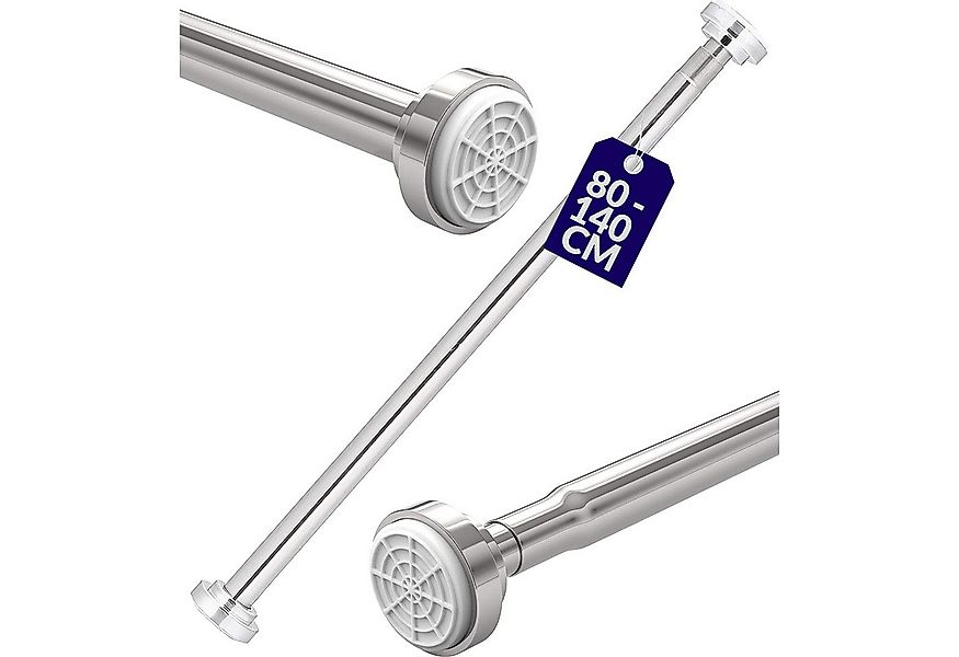 Praknu Duschvorhangstange Duschvorhangstange ohne Bohren - Ausziehbar 80 bi günstig online kaufen
