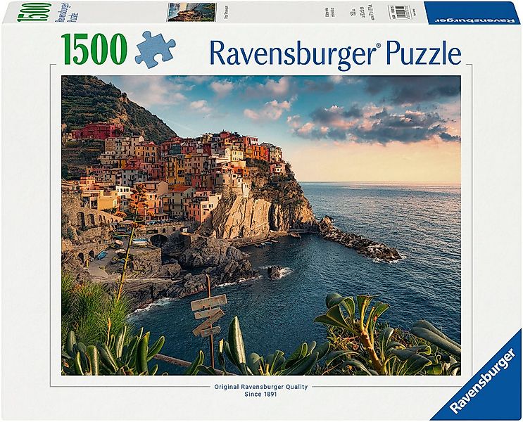 Ravensburger Puzzle Blick auf Cinque Terre, 1500 Puzzleteile, Made in Germa günstig online kaufen