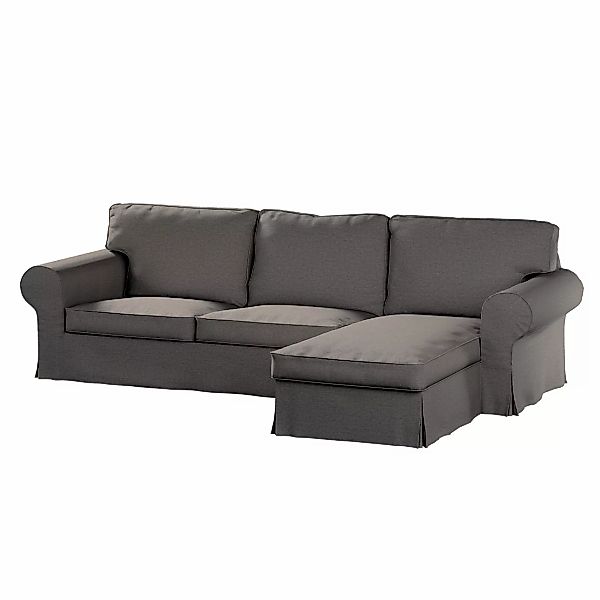 Bezug für Ektorp 2-Sitzer Sofa mit Recamiere, dunkelgrau, Ektorp 2-Sitzer S günstig online kaufen