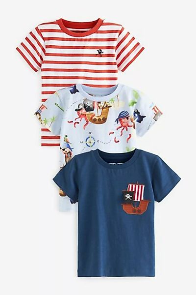Next T-Shirt Kurzarm-T-Shirts mit Figur, 3er Pack (3-tlg) günstig online kaufen