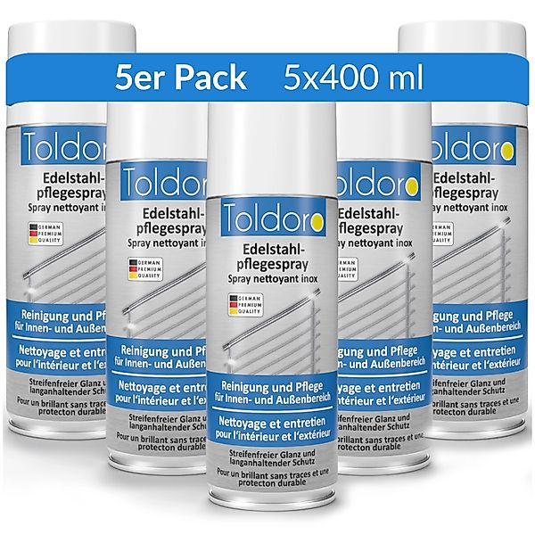 Toldoro 5x Edelstahl Pflegespray 400ml  Edelstahlreiniger für Küche oder Gr günstig online kaufen