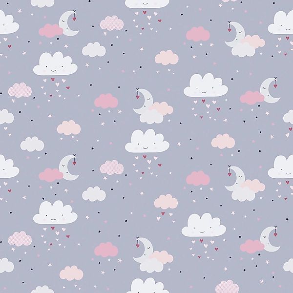 PROFHOME 381251-GU Kinder Tapete Natur Matt Grau Rosa Beige 0,53 m x 10,05 günstig online kaufen