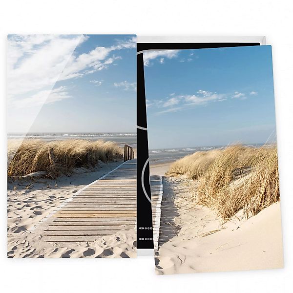 2-teilige Herdabdeckplatte Glas Natur & Landschaft Ostsee Strand günstig online kaufen