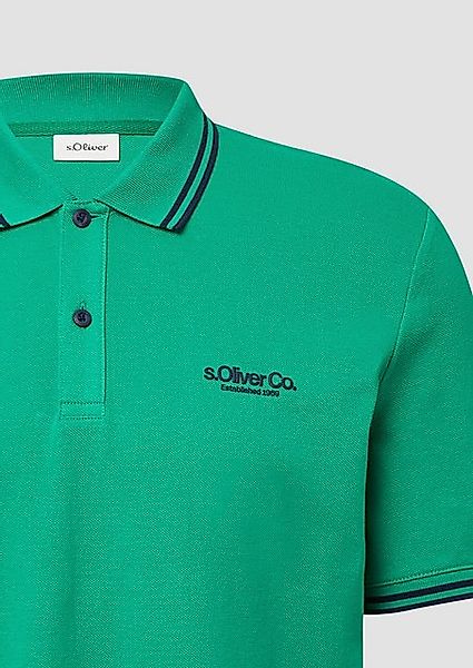 s.Oliver Kurzarmshirt Piqué-Poloshirt mit Kontrastdetails und Logo günstig online kaufen
