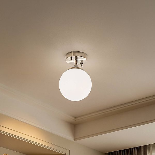 Deckenlampe Atmaca 10220, goldfarben antik, Opalglas Ø 15 cm günstig online kaufen