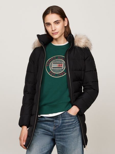 Tommy Hilfiger Steppmantel "HERITAGE DOWN TYRA COAT WITH FUR" mit Fellimita günstig online kaufen