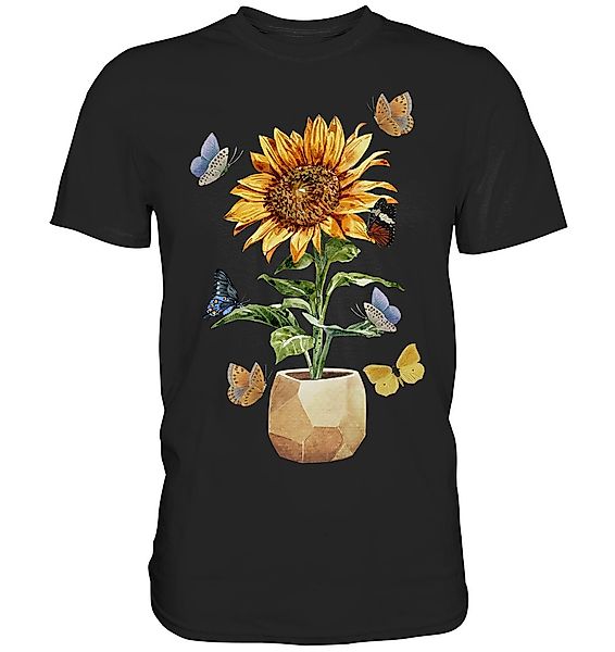 Tigerlino T-Shirt Schmetterling Sonnenblumen Shirt Gärtner günstig online kaufen