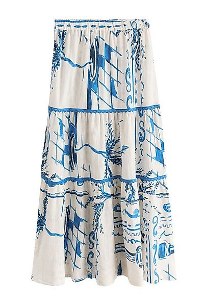 Next Maxirock Maxi-Stufenrock aus Baumwolle (1-tlg) günstig online kaufen
