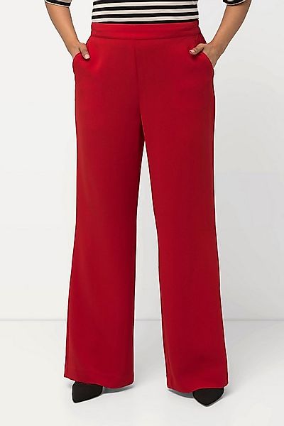 Ulla Popken Funktionshose Anzughose weites gerades Bein Elastikbund günstig online kaufen