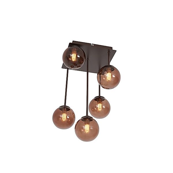 Qazqa Deckenleuchte Athens, ohne Leuchtmittel, G9, Bronze, Design, Stahl, 5 günstig online kaufen