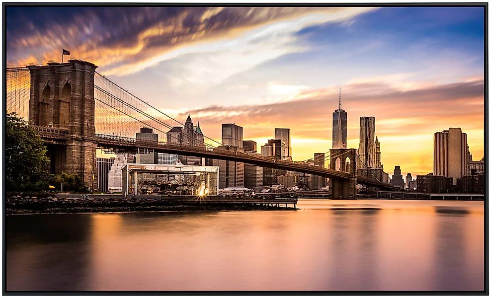 Papermoon Infrarotheizung »Brücke Brooklyn bei Sonnenuntergang« günstig online kaufen