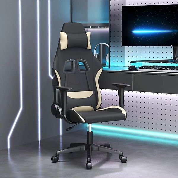 Vidaxl Gaming-stuhl Schwarz Und Creme Stoff günstig online kaufen