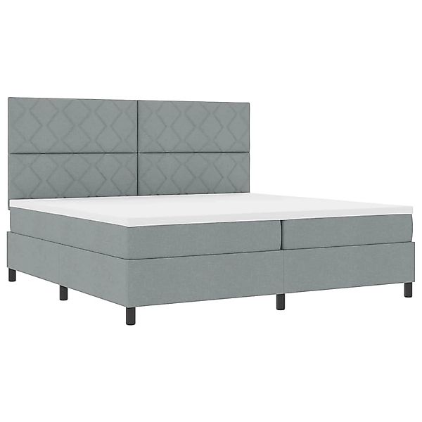 vidaXL Boxspringbett mit Matratze Hellgrau 200 x 200 cm Stoff 3342970 günstig online kaufen