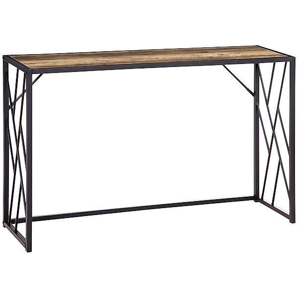 HOMCOM Konsolentisch Spanplatte Metall Braun 120L x 35B x 75H cm günstig online kaufen