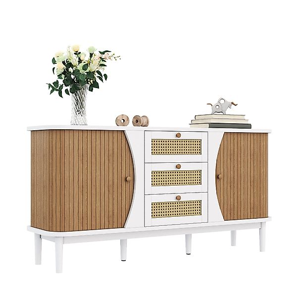 HAUSS SPOLE Sideboard Rattanschrank mit 3 günstig online kaufen