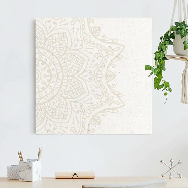 Leinwandbild auf Naturcanvas Weißes Mandala II günstig online kaufen