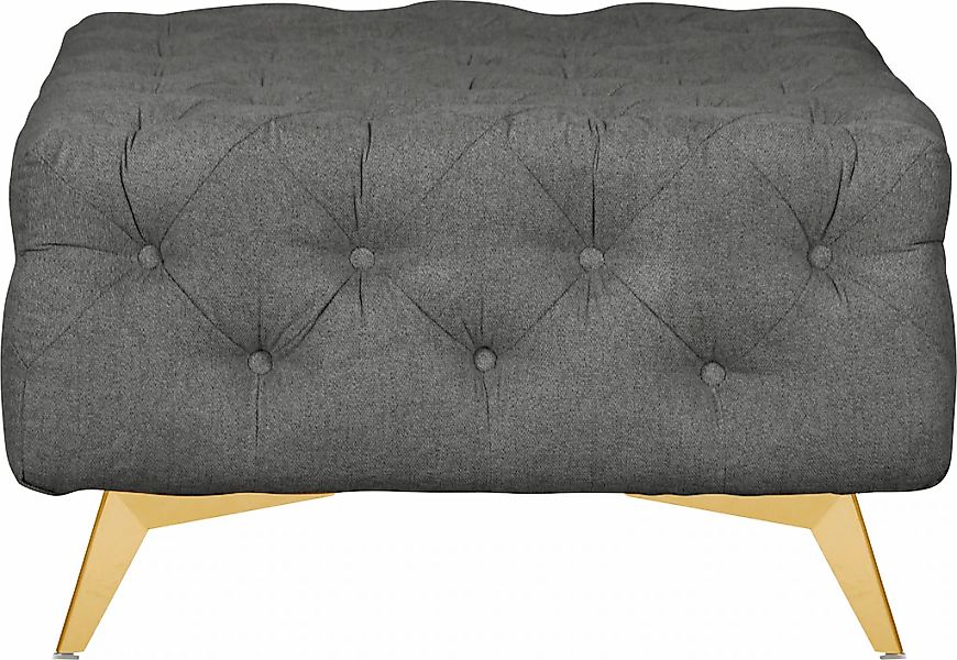 Home affaire Polsterhocker "Amaury" Chesterfield-Optik, Breite 80cm, Fußfar günstig online kaufen